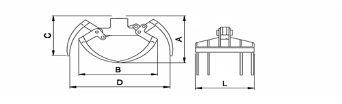 Technische tekening Technische tekening FOP en FO Rietgrijpers